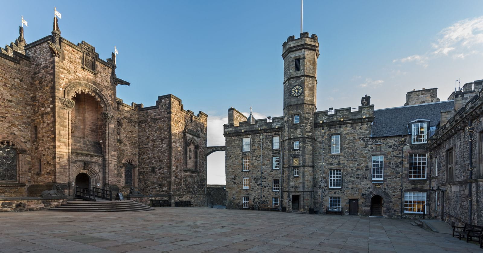 Old Palace from Crown Square, Memorial to left