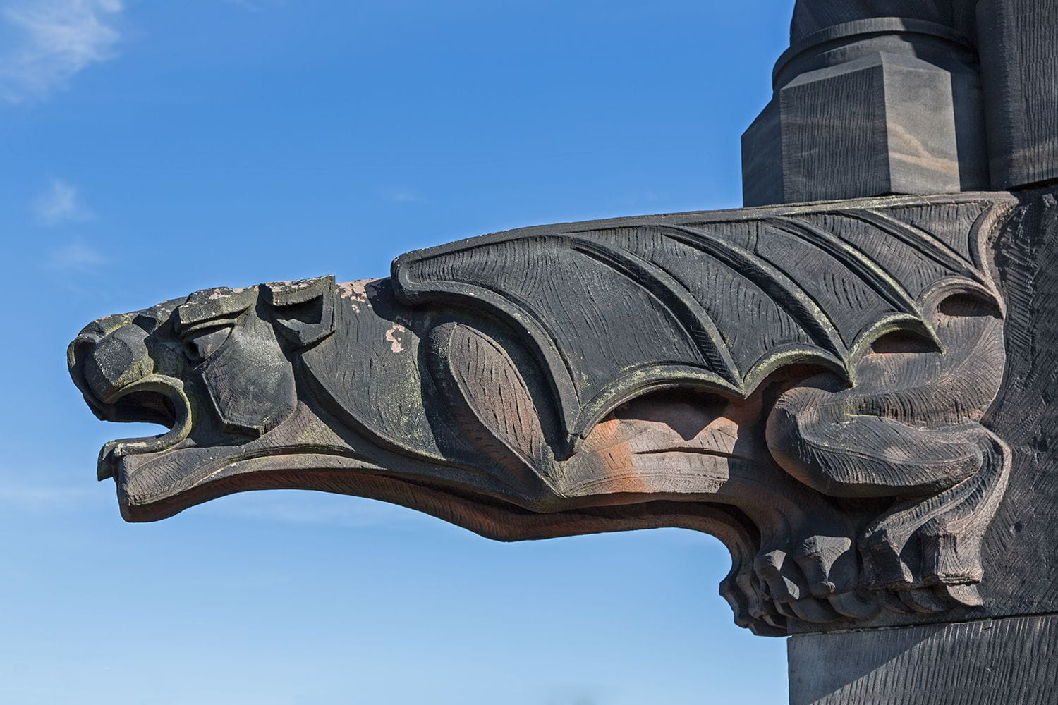 Gargoyle above entrance porch
