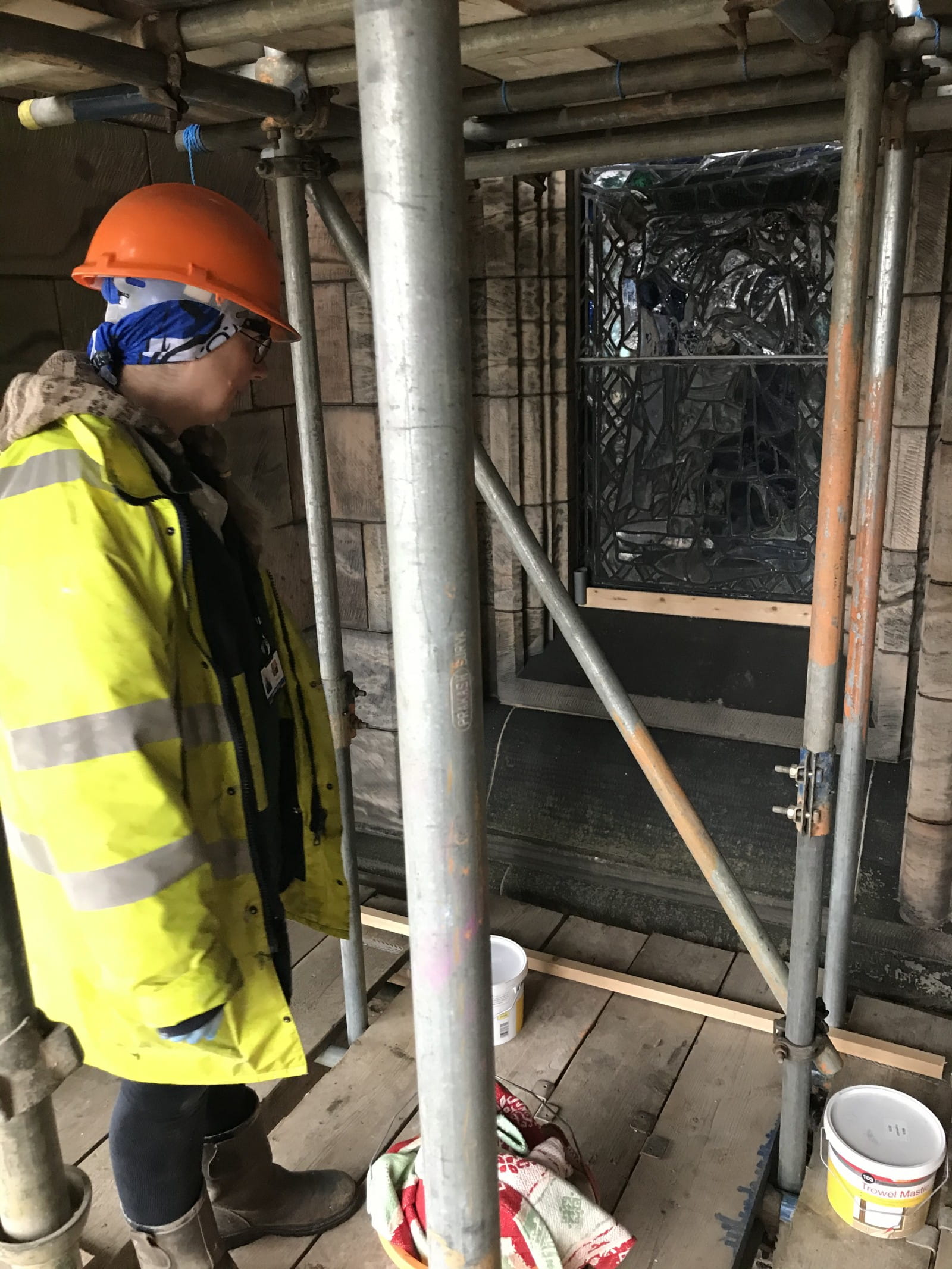 Conservation of stained glass windows on the Shrine