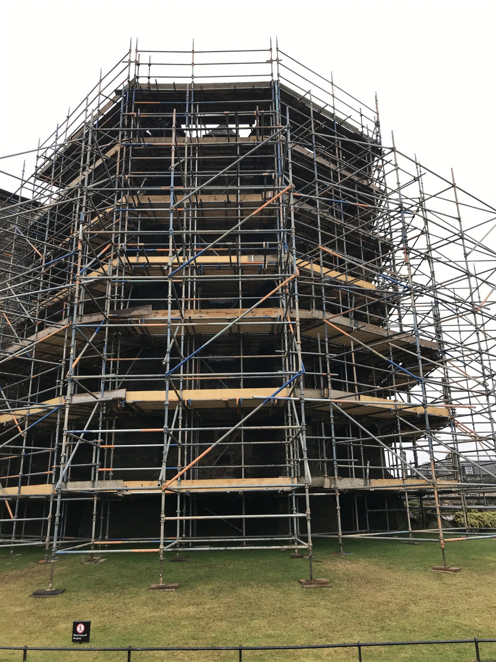 Scaffolding over the Shrine to the rear of the Memorial