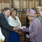 The Queen meets holders of The Elizabeth Cross.  The Elizabeth Cross is a commemorative emblem given to the next of kin of members of the British Armed Forces killed in action or as a result of a terrorist attack after the Second World War<br/><a href="gallery/royal-visit-3-july-14/106/add/#comments">Add comment</a>