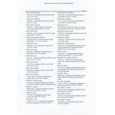 Unframed Extract of a Roll of Honour Entry